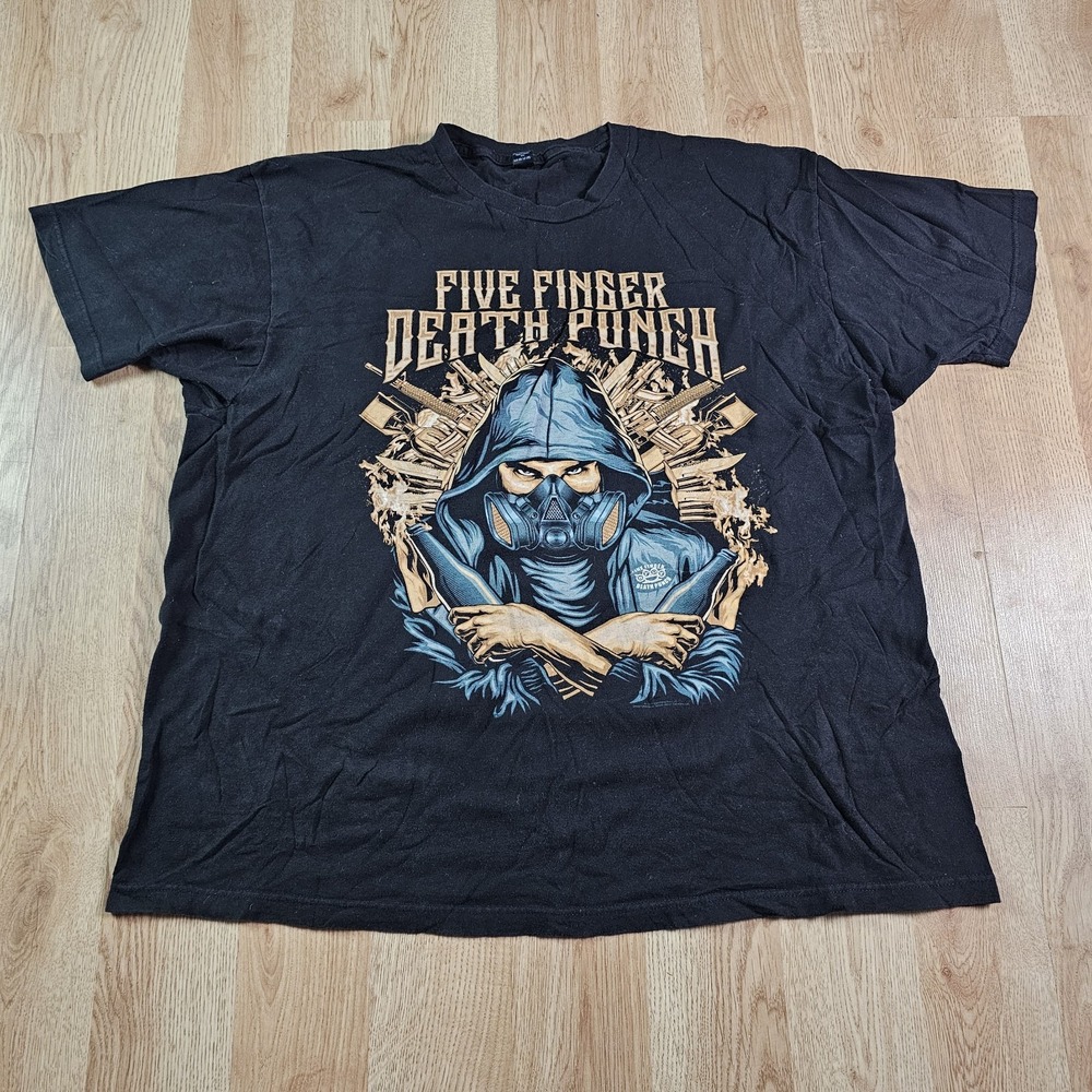 Five Finger Death‎ Punch T-Shirt Mens XXL Black Boots and Blood Graphic Band Tee